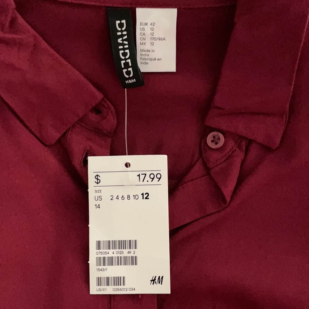Maroon Button-Up - Picture 3 of 5